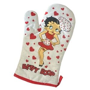 Betty Boop Kids Mitt - Red Hearts and White